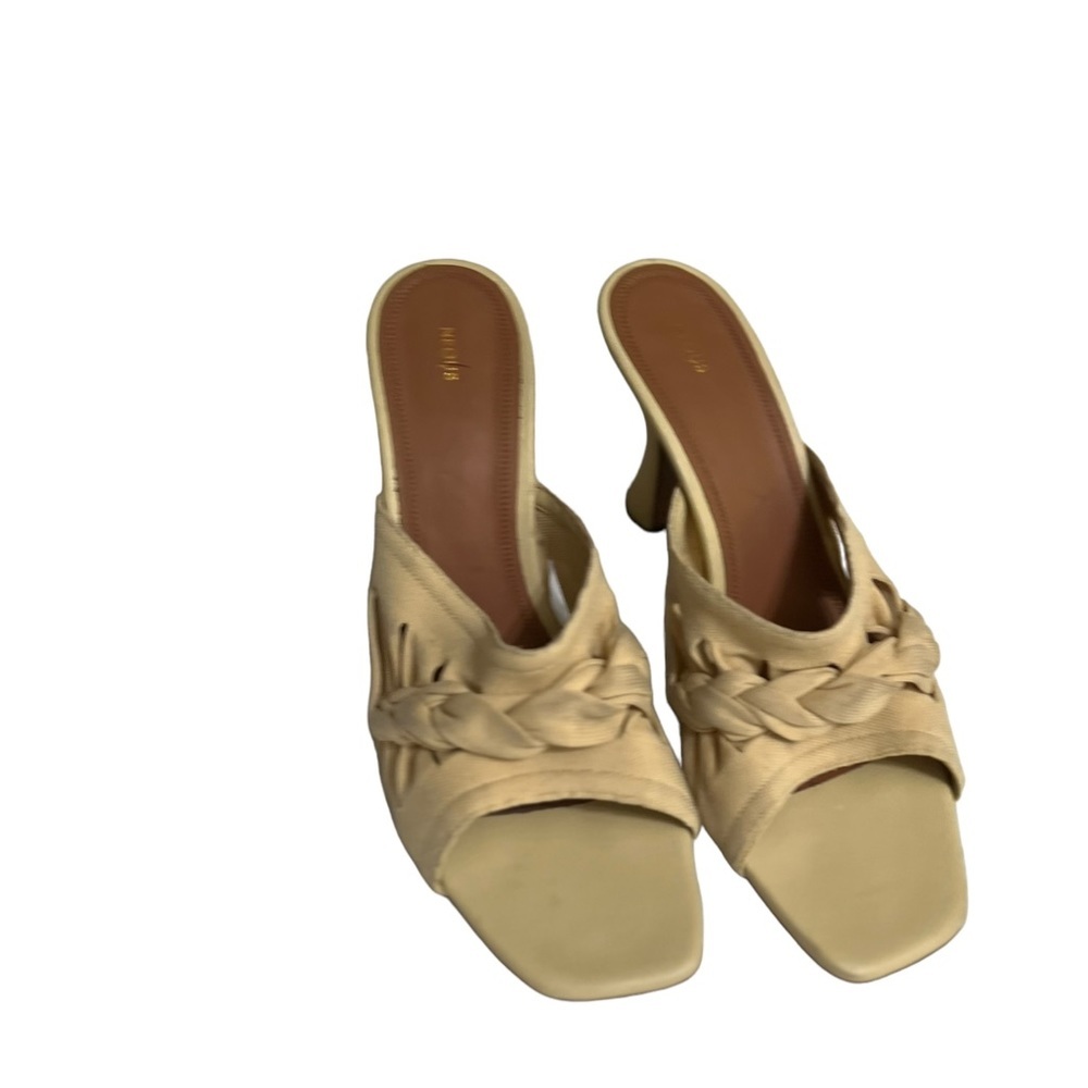 NEOUS Braided Cream Braided Open Toe Mules Heels - Picture 5 of 14